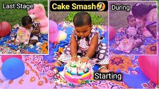 Parinitha Sri 1st Birthday Cake Smash || Kutty 1st birthday cake smash