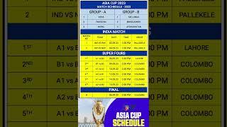 asia cup full schedule 2023 | asia cup match date and time | asia cup 2023