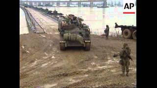 BOSNIA: ORASJE: US TROOPS CROSS THE SAVA RIVER