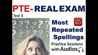 PTE- Spellings Test | Most Repeated Spellings in the real exam.