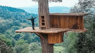 A Man Builds a Secret Tree House | From Start to Finish by @Wild_Hammer