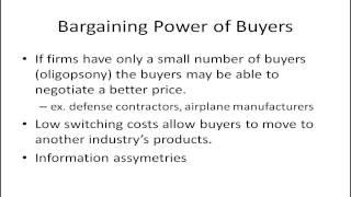 Porter's Five Forces Model -  Bargaining Power of Buyers and Sellers