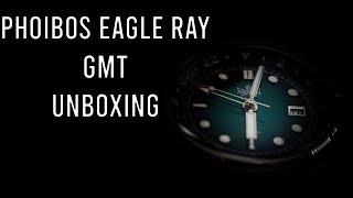 PHOIBOS EAGLE RAY GMT UNBOXING (GREEN BURST)