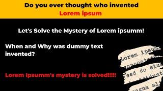 Unraveling the Mystery of Lorem Ipsum | The Hidden Messages Behind the Placeholder Text #mystery