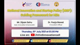 National Innovation and Startup Policy (NISP): Guiding Framework for HEIs