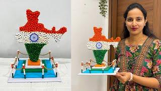 IINDIAN map craft ideas | Republic day craft ideas for school project | Tricolor Craft ideas #diy