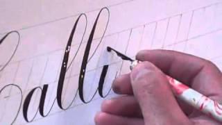 Hamid Ezra Ebrahimi: How To Write Copperplate - Writing the Word "Calligraphy"