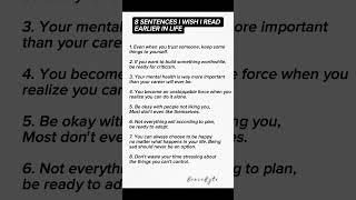 8 SENTENCES I WISH I READ EARLIER IN LIFE !