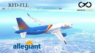 Infinite Flight - Chicago-Rockford (RFD) to Fort Lauderdale (FLL) | TIMELAPSE | Allegiant Air A320