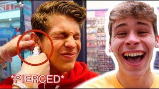 I CONVINCED BEN TO PIERCE HIS EARS!!