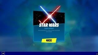 Fortnite x Star Wars Challenges and Rewards: Deal Damage with Lightsabers, Tie Fighter Crash Sites