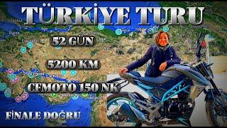 5200 KM, 52 GÜN / MOTOSİKLETLE İLK TÜRKİYE TURU / FİNALE DOĞRU #150nk #motosikletiletürkiyeturu