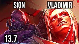 SION vs VLADIMIR (TOP) | 4/0/4, 1.9M mastery, 700+ games | KR Master | 13.7