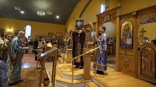 The Entrance of the Myrrh Streaming Hawaiian-Iveron Icon of the Mother of God