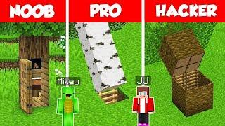 Tree Secret Base Build Battle Challenge - JJ vs Mikey - Noob vs Pro - Minecraft Maizen