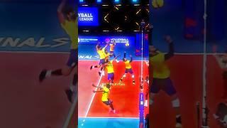 Team Brazil attacks in unison  #volleyball