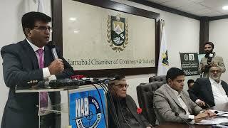 Mirza Irfan Baig, DG NAB is addressing at an event organized by ICCI on Anti-Corruption Day.