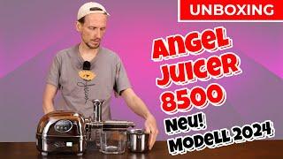 Angel Juicer 8500 - Neu! Modell 2024 - Edelstahlentsafter, Aufbau + Lieferumfang