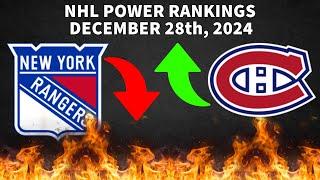 NHL Power Rankings December 28th 2024