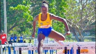 TRACK & FIELD…. Chantelee Brown of Clarendon College - Class 4 70m hurdles.