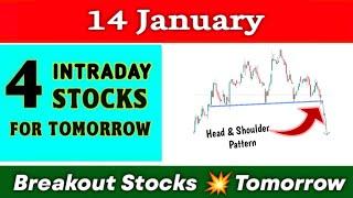 Breakout Stocks for tomorrow  14 January  Best intraday Stocks for tomorrow ️ Technical analysis