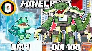 ¡Sobreviví 100 DÍAS como un TITÁN DINOSAURIO en Minecraft HARDCORE!