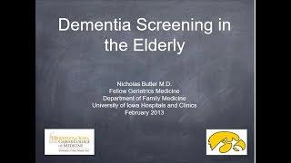 Dementia Screening in the Eldery