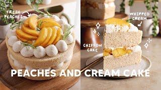 Peaches and Cream Cake  bake with me