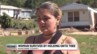 Woman Survives by Holding onto Tree