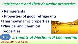 Refrigerants and their desirable projects