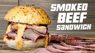 Smoked Roast Beef & Cheddar Sandwich on Homemade Onion Rolls - Arby's But Better!