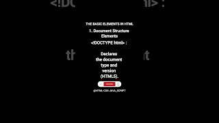#1 The basic elements in html. Document structure element. @HTML-CSS-JAVA_SCRIPT