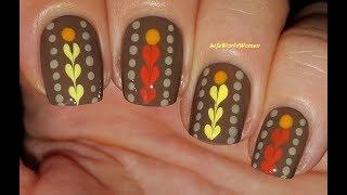 FALL NAIL ART 2019 #6 / Brown Nails With Dry Marble Heart Design