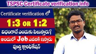 TSPSC Certificate Verification and Selection Process || certificate verification @1:3 or 1:2