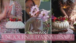 Slow VLOG | Une journée d'anniversaire - Moments cosy au jardin et pavlova aux fruits rouges