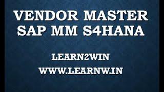 Create Vendor in SAP MM S4HANA in Business Partner BP