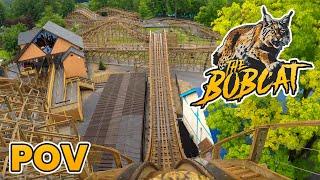 Bobcat Front Row POV Six Flags Great Escape New for 2024 Wooden Roller Coaster