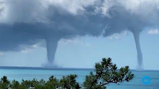 Incredible double waterspout off the coast of Gelendzhik, Russia