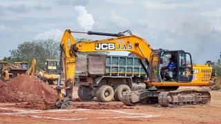 JCB JS205 Excavator Dig New Crusher Foundation 3 bit Mud Loading Truck