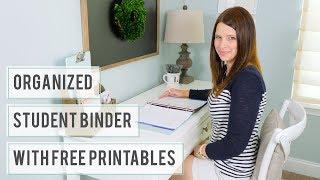 Organized Student Binder with Free Printables - Back-to-School