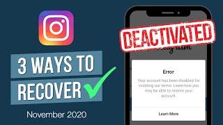 NEW: How to Recover / Restore a Disabled, Banned or Deactivated Instagram Account - 2020 (3 WAYS!) 