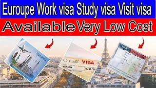 Europe Work visa Visit visa Study Visa Available Very Low Cost