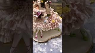 드레스덴피겨린 volkstedt 책 읽는 세자매🫶 #antique #vintage #porcelain #인테리어소품 #dresdenfigurine
