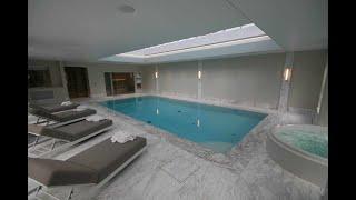 Indoor Pool with spa and automatic slatted cover