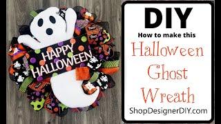 Make a Halloween Wreath for your door! Easy Mesh Wreath Tutorial for Halloween!