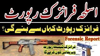 Forensic Report for weapon License Punjab Forensic Lab Lahore 2024 |@justtolaw