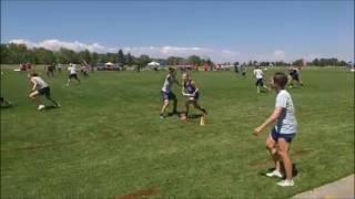 Denver Molly Grey's Dena Slattery catches huck in front endzone corner then finds Borsheim