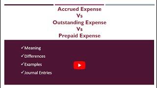 Accrued Expense vs Outstanding Expense vs Prepaid Expense | Examples | with Journal Entries