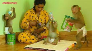 Amazing Adorable Kako Walking To Carry Bottle For Mom Prepare Milk