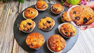 Guilt free diet muffins with oats, apple and blueberries! Healthy and easy muffins recipe!